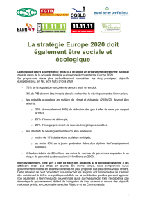 La stratégie Europe 2020 doit également être sociale et écologique