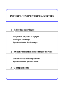 INTERFACES D`ENTREES-SORTIES 1 Rôle des interfaces 2