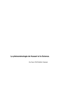 La phénoménologie de Husserl et la Science.