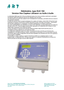 Débitmètre, type DLK 102 Version fixe Capteur ultrason ou bulle à