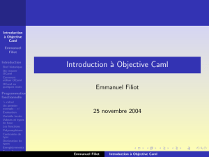 Introduction à Objective Caml