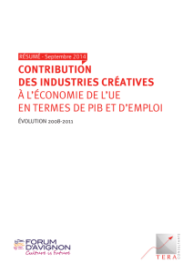 Contribution des industries Créatives à l`ÉConoMiE dE l`UE En