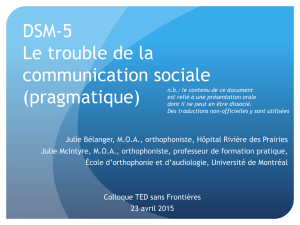 DSM-5: le trouble de la communication sociale