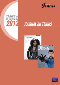 2013 journal du tennis - Les Tarifs de la Presse