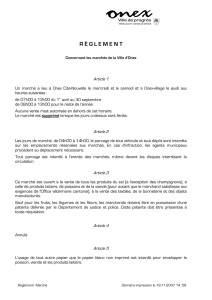 Règlement concernant les marchés de la Ville d`Onex (PDF
