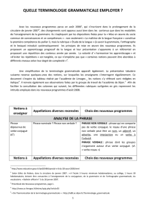 Terminologie grammaticale - Site des Lettres Académie de Rouen