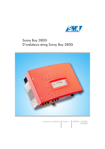 Sunny Boy 2800i D`onduleurs string Sunny Boy 2800i