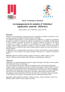 Accompagnement de malades d`Alzheimer Application Android