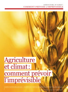 Agriculture et climat : comment prévoir l`imprévisible