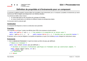 634.1 / P Définition de propriétés et d`événements pour un composant
