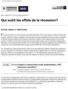 Qui subit les effets de la récession? (IS 934 A3)
