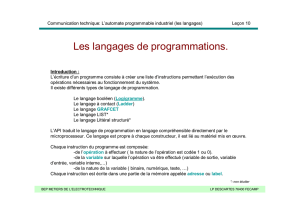 Les langages de programmations.