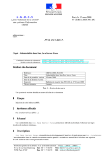 SGDSN AVIS DU CERTA Gestion du document 1 - Cert-FR