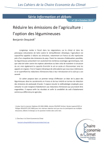 Réduire les émissions de l`agriculture : l`option des légumineuses