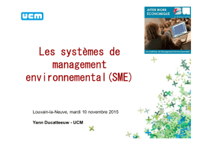 Les systèmes de management environnemental(SME)