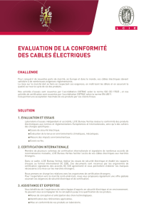evaluation de la conformité des cables électriques