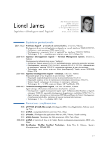 Lionel James – Ingénieur développement logiciel
