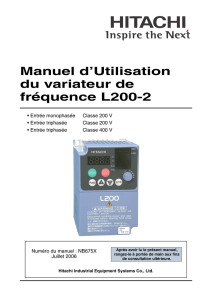 Manuel d`Utilisation du variateur de fréquence L200-2
