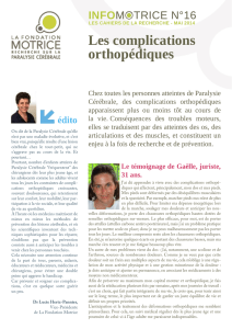 Article: les complications orthopédiques