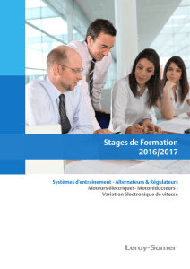 Leroy-Somer Stages de Formation - Catalogue