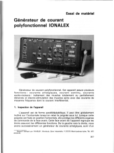 Générateur de courant polyfonctionnel IONALEX
