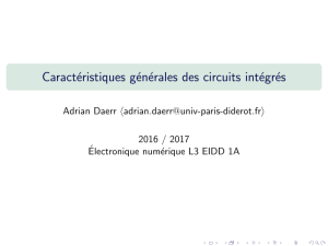 Caractéristiques générales des circuits intégrés