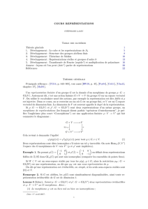 Notes du cours "représentations" - Institut de Mathématiques de