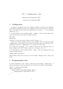 TP 1 : Configuration, Java