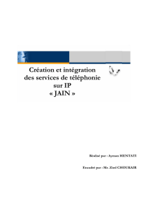 Création et intégration des services de téléphonie sur IP « JAIN