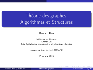 Théorie des graphes: Algorithmes et Structures