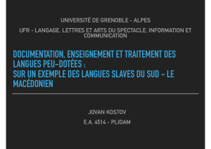 Documentation et enseignement des langues peu