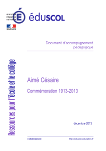 Aimé Césaire - Ministère de l`éducation nationale