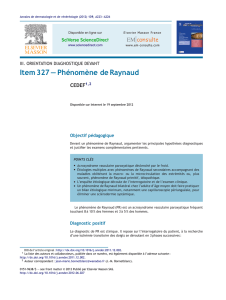 Item 327 – Phénomène de Raynaud