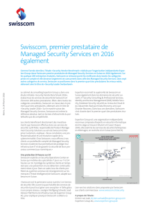 Swisscom, premier prestataire de Managed Security Services en