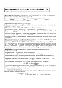 Programmation Fonctionnelle I, Printemps 2017 – TD1