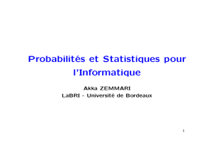 Probabilités et Statistiques pour l`Informatique