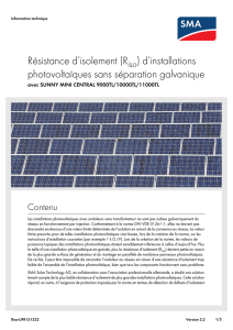 Résistance d`isolement (Riso) d`installations photovoltaïques