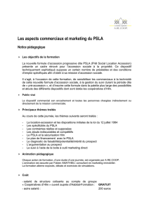 Les aspects commerciaux et marketing du PSLA
