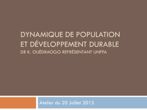 Dynamique de population et Développement Durable