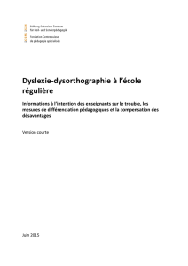 Dyslexie et dysorthographie version courte