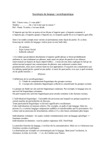 Sociolinguistique I (Hiver 2005-06)