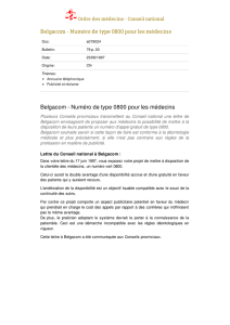 Belgacom - Numéro de type 0800 pour les médecins
