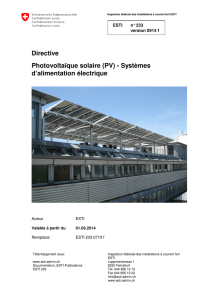 Directive Photovoltaïque solaire (PV) - Systèmes d