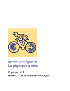 La physique à vélo - Faculté des sciences et de génie