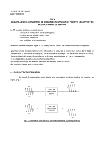 licence de physique electronique tp n°4 circuits a diode