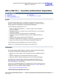IBM z/VSE V5.1 : nouvelles améliorations disponibles.