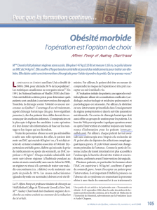 Obésité morbide : l`opération est l`option de choix