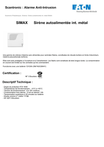 SIMAX Sirène autoalimentée int. métal