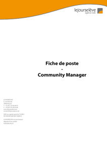 Fiche de poste - Community Manager