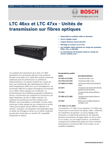LTC 46xx et LTC 47xx - Unités de transmission sur fibres optiques